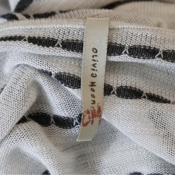 Olivia Moon Cream and Dark Grey striped tshirt - Picture 7 of 9